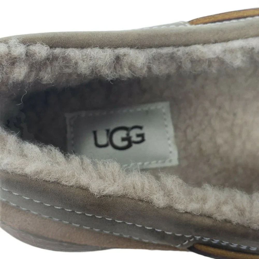 UGG DEX‎ Chestnut Brown Tan Leather Loafer Sheep Wool Lining Sizes 7 & 8 NEW